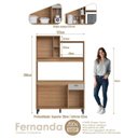 Ver imagem 3 de Cozinha Compacta 123cm com Espaço para Microondas 4 Portas 1 Gaveta 2 Nichos Fernanda Bege/Freijó/Arenas