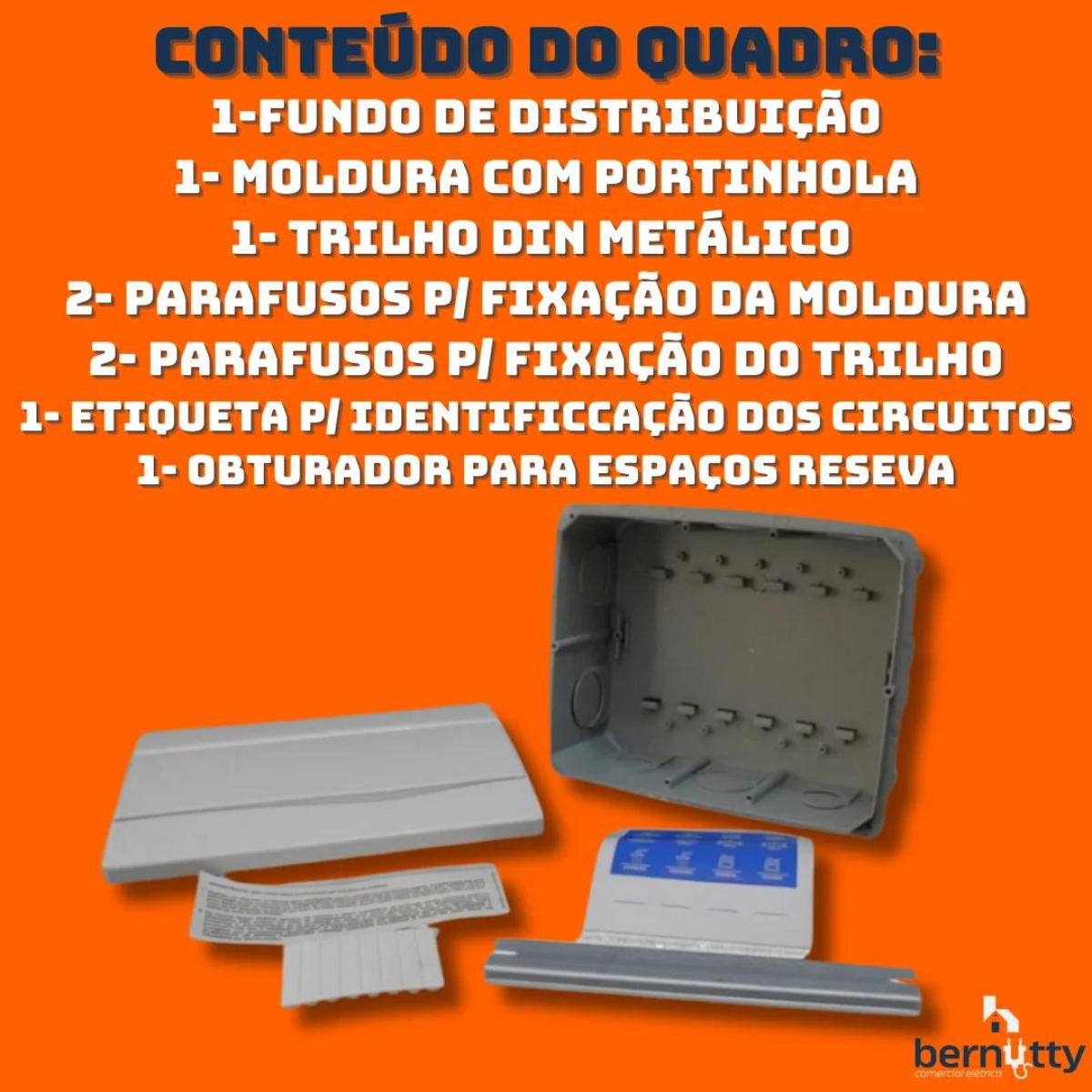 Quadro de Distribuição Centrinho Embutir 12 Disjuntores Brum - 5