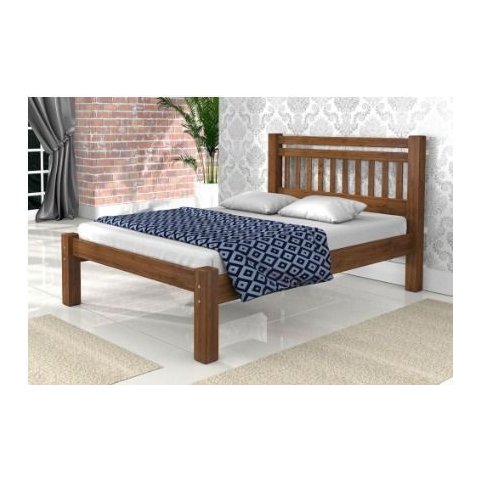 Cama Casal de Madeira Maciça - Nova