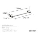 Ver imagem 3 de Toalheiro 30 Cm Inox - Kromus Qd0404