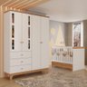Conjunto Infantil Antonella Berço com Gaveta e Roupeiro 4p Off White/caramelo Móveis Canaã - 2