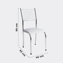 Ver imagem 6 de 4 Cadeira Belize Sala Cozinha Janta Estofada Cromada Moderna:branco/cromada