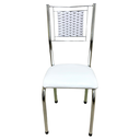 Ver imagem 4 de 4 Cadeira Belize Sala Cozinha Janta Estofada Cromada Moderna:branco/cromada