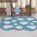 Ver imagem 2 de Tapete Quarto Infantil 60x100cm Azul Nuvem