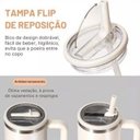 Ver imagem 7 de Copo Térmico Tr-018 1200ml Inox com Canudo, Alça, Tampa 40OZ, com Bico, Tampa Transparente:Azul Clar