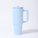 Ver imagem 1 de Copo Térmico Tr-018 1200ml Inox com Canudo, Alça, Tampa 40OZ, com Bico, Tampa Transparente:Azul Clar
