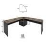 Mesa Escrivaninha em L Canto Arredondado 1400x600 Netmobil - Nogal/preto - 9