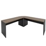 Mesa Escrivaninha em L Canto Arredondado 1400x600 Netmobil - Nogal/preto - 7