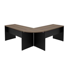 Mesa Escrivaninha em L Canto Arredondado 1400x600 Netmobil - Nogal/preto - 8