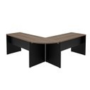 Ver mais imagens de Mesa Escrivaninha em L Canto Arredondado 1400x600 Netmobil - Nogal/preto