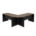 Ver mais imagens de Mesa Escrivaninha em L Canto Arredondado 1400x600 Netmobil - Nogal/preto