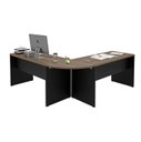 Ver imagem 6 de Mesa Escrivaninha em L Canto Arredondado 1400x600 Netmobil - Nogal/preto