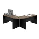 Ver imagem 6 de Mesa Escrivaninha em L Canto Arredondado 1400x600 Netmobil - Nogal/preto