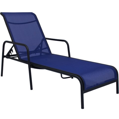 Espreguiçadeira Modelo Sling para Jardim e Piscina Reclinável