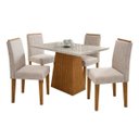 Ver imagem 2 de Conjunto Sala de Jantar Mesa Jasmim 4 Cadeiras Yasmin Espresso Móveis