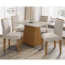 Ver imagem 1 de Conjunto Sala de Jantar Mesa Jasmim 4 Cadeiras Yasmin Espresso Móveis