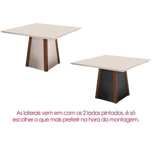 Conjunto Mesa Julia Tampo Giratório 6 Cadeiras New Ceval - 6