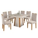 Ver imagem 1 de Conjunto Sala de Jantar Mesa com Tampo Giratório e 6 Cadeiras New Blanch Espresso Móveis