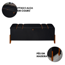 Ver imagem 5 de Recamier Baú Decorativo Roma 1,30m Premium Sofá para Cama Casal Estilo Estofado Cor Preto