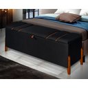 Ver imagem 2 de Recamier Baú Decorativo Roma 1,30m Premium Sofá para Cama Casal Estilo Estofado Cor Preto