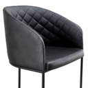 Ver imagem 5 de Kit com 2 Poltronas Mavie com Base Fixa em Aço Carbono e Courino Preto – Exclusiva Courino Durango P