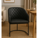 Ver imagem 6 de Kit com 2 Poltronas Mavie com Base Fixa em Aço Carbono e Courino Preto – Exclusiva Courino Durango P