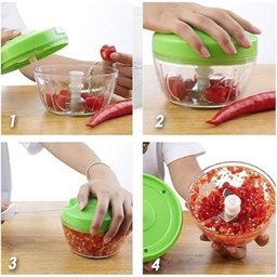 Triturador Picador Manual 3 Lâminas Legumes Verduras Cozinha - 4