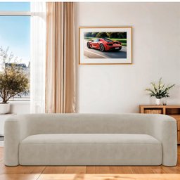 Sofá 3 Lugares 180cm Orgânico Luxo Recepção Melina Linho - 2