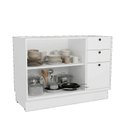 Ver imagem 4 de Balcão para Cozinha 2 Portas 3 Gavetas em MDF com Divisor de Talheres sem Tampo Sevilha Branco/Artico