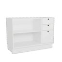 Ver imagem 3 de Balcão para Cozinha 2 Portas 3 Gavetas em MDF com Divisor de Talheres sem Tampo Sevilha Branco/Artico