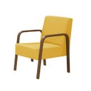 Ver imagem 1 de Poltrona Decorativa 1 Lugar Jade Braço Madeira D Salla Suede Amarelo