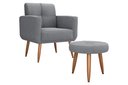 Ver imagem 2 de Kit Poltrona +puff Havana Boucle Cinza F497 - Matrix