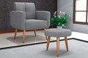 Ver imagem 1 de Kit Poltrona +puff Havana Boucle Cinza F497 - Matrix