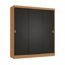 Ver imagem 1 de Guarda-roupa 3 Portas de Correr Kappesberg Canela/preto Fosco 180cm