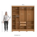 Ver imagem 4 de Guarda-roupa 3 Portas de Correr Kappesberg Canela/preto Fosco 180cm