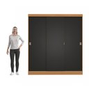 Ver mais imagens de Guarda-roupa 3 Portas de Correr Kappesberg Canela/preto Fosco 180cm