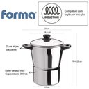 Ver imagem 4 de Panela para Cuscuz Cuscuzeira Fogão de Indução Inox 3 Litros Aparelho de Cuzcuz com Alças