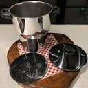 Ver imagem 6 de Panela para Cuscuz Cuscuzeira Fogão de Indução Inox 3 Litros Aparelho de Cuzcuz com Alças