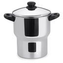 Ver imagem 1 de Panela para Cuscuz Cuscuzeira Fogão de Indução Inox 3 Litros Aparelho de Cuzcuz com Alças