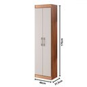 Ver imagem 4 de Armário Multiuso Assis 2 Portas Multiuso 4 Prateleiras Castanho/off White - Pnr Móveis