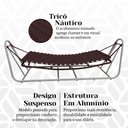 Ver imagem 3 de Rede Suspensa em Trico Nautico com Estrutura de Aluminio Marrom