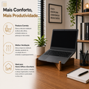 Ver imagem 6 de Suporte para Notebook Mdf Ergonômico Mesa Escritório Gamer - Marrom