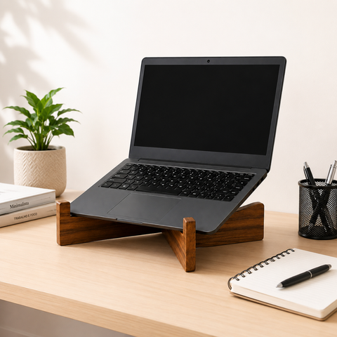 Suporte para Notebook Mdf Ergonômico Mesa Escritório Gamer - Marrom