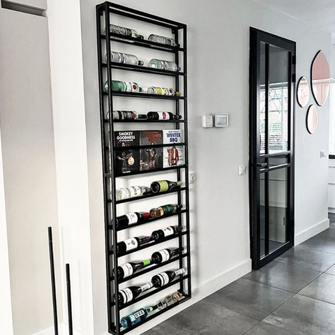 Adega de Parede para 24 Garrafas de Vinho - Estante Suporte Estilo Industrial - Modelo Harmony 24