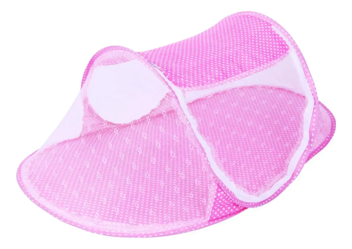 Ver imagem 2 de Mini Berço Infantil Portatil com Mosqueteiro Snh47 Snel Home Rosa