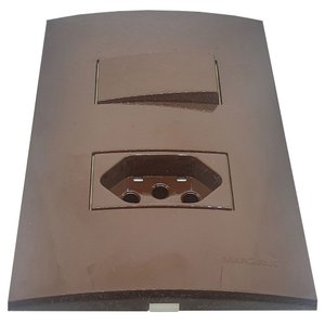 Conjunto 4x2 Linha Marrom Sleek Alto Brilho