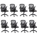 Ver imagem 1 de Kit com 8 Cadeira Escritório Diretor Office Columbus com Tela Mesh Preto Rivatti