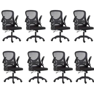 Kit com 8 Cadeira Escritório Diretor Office Columbus com Tela Mesh