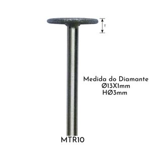 Ponta Rotativa Diamantada Individual Haste Ø3mm Politone Modelo Mtr10