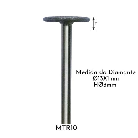 Ponta Rotativa Diamantada Individual Haste Ø3mm Politone Modelo Mtr10